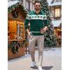 imageCOOFANDY Long Sleeve Polo Shirts for Men Knit Polo Sweater Lightweight Ribbed Pullover SweaterChristmas Green  White