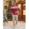 imageCOOFANDY Long Sleeve Polo Shirts for Men Knit Polo Sweater Lightweight Ribbed Pullover SweaterChristmas Red  White