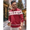 imageCOOFANDY Long Sleeve Polo Shirts for Men Knit Polo Sweater Lightweight Ribbed Pullover SweaterChristmas Red  White