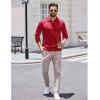 imageCOOFANDY Long Sleeve Polo Shirts for Men Knit Polo Sweater Lightweight Ribbed Pullover SweaterWine Red