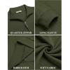 imageCOOFANDY Men Quarter Zip Pullover Long Sleeve Quilted Sweatshirt Waffle Casual Collared Sweatshirts Mock Neck Winter PoloArmy Green