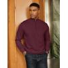 imageCOOFANDY Men Quarter Zip Pullover Long Sleeve Quilted Sweatshirt Waffle Casual Collared Sweatshirts Mock Neck Winter PoloDark Red