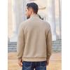 imageCOOFANDY Men Quarter Zip Pullover Long Sleeve Quilted Sweatshirt Waffle Casual Collared Sweatshirts Mock Neck Winter PoloKhaki