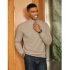 imageCOOFANDY Men Quarter Zip Pullover Long Sleeve Quilted Sweatshirt Waffle Casual Collared Sweatshirts Mock Neck Winter PoloKhaki