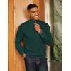 imageCOOFANDY Men Quarter Zip Pullover Long Sleeve Quilted Sweatshirt Waffle Casual Collared Sweatshirts Mock Neck Winter PoloLake Green