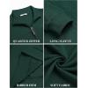 imageCOOFANDY Men Quarter Zip Pullover Long Sleeve Quilted Sweatshirt Waffle Casual Collared Sweatshirts Mock Neck Winter PoloLake Green
