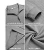 imageCOOFANDY Men Quarter Zip Pullover Long Sleeve Quilted Sweatshirt Waffle Casual Collared Sweatshirts Mock Neck Winter PoloLight Gray