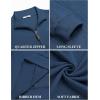 imageCOOFANDY Men Quarter Zip Pullover Long Sleeve Quilted Sweatshirt Waffle Casual Collared Sweatshirts Mock Neck Winter PoloNavy