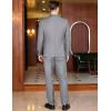 imageCOOFANDY Mens 2 Piece Double Breasted Suits Slim Fit Tuxedo Jacket and Dress Pants Set for Wedding Business PromLight Grey