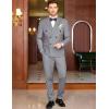 imageCOOFANDY Mens 2 Piece Double Breasted Suits Slim Fit Tuxedo Jacket and Dress Pants Set for Wedding Business PromLight Grey