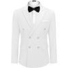 imageCOOFANDY Mens 2 Piece Double Breasted Suits Slim Fit Tuxedo Jacket and Dress Pants Set for Wedding Business PromWhite