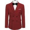 imageCOOFANDY Mens 2 Piece Double Breasted Suits Slim Fit Tuxedo Jacket and Dress Pants Set for Wedding Business PromWine Red
