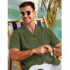 imageCOOFANDY Mens 2025 Fashion Textured Shirts Short Sleeve Summer Beach Shirt Casual Button Down ShirtsArmy Green