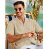 imageCOOFANDY Mens 2025 Fashion Textured Shirts Short Sleeve Summer Beach Shirt Casual Button Down ShirtsBeige