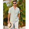 imageCOOFANDY Mens 2025 Fashion Textured Shirts Short Sleeve Summer Beach Shirt Casual Button Down ShirtsLight Green