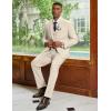 imageCOOFANDY Mens 3 Piece Linen Suits Casual Lightweight Blazer Jackets Vest Pants Set for Wedding Business PromBeige