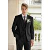 imageCOOFANDY Mens 3 Piece Linen Suits Casual Lightweight Blazer Jackets Vest Pants Set for Wedding Business PromBlack