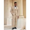 imageCOOFANDY Mens 3 Piece Linen Suits Casual Lightweight Blazer Jackets Vest Pants Set for Wedding Business PromKhaki