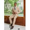 imageCOOFANDY Mens 3 Piece Linen Suits Casual Lightweight Blazer Jackets Vest Pants Set for Wedding Business PromKhaki