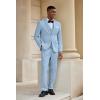 imageCOOFANDY Mens 3 Piece Linen Suits Casual Lightweight Blazer Jackets Vest Pants Set for Wedding Business PromLight Blue