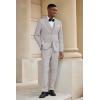 imageCOOFANDY Mens 3 Piece Linen Suits Casual Lightweight Blazer Jackets Vest Pants Set for Wedding Business PromLight Grey