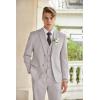 imageCOOFANDY Mens 3 Piece Linen Suits Casual Lightweight Blazer Jackets Vest Pants Set for Wedding Business PromLight Grey