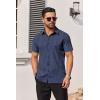 imageCOOFANDY Mens Button Down Shirts Short Sleeve Casual Shirt Summer Untucked Dress ShirtsWhite Dotnavy Blue