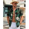 imageCOOFANDY Mens Button Down Shirts Stain Shield Dress Shirts Short Sleeve Summer Business Casual ShirtsBlack  Floral