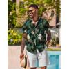 imageCOOFANDY Mens Button Down Shirts Stain Shield Dress Shirts Short Sleeve Summer Business Casual ShirtsBlack  Floral