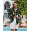 imageCOOFANDY Mens Button Down Shirts Stain Shield Dress Shirts Short Sleeve Summer Business Casual ShirtsBlack  Floral