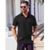 imageCOOFANDY Mens Button Down Shirts Stain Shield Dress Shirts Short Sleeve Summer Business Casual ShirtsBlack