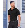 imageCOOFANDY Mens Button Down Shirts Stain Shield Dress Shirts Short Sleeve Summer Business Casual ShirtsBlack