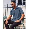 imageCOOFANDY Mens Button Down Shirts Stain Shield Dress Shirts Short Sleeve Summer Business Casual ShirtsBlue