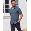 imageCOOFANDY Mens Button Down Shirts Stain Shield Dress Shirts Short Sleeve Summer Business Casual ShirtsBlue