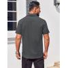 imageCOOFANDY Mens Button Down Shirts Stain Shield Dress Shirts Short Sleeve Summer Business Casual ShirtsDark Grey