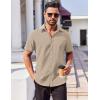 imageCOOFANDY Mens Button Down Shirts Stain Shield Dress Shirts Short Sleeve Summer Business Casual ShirtsKhaki