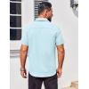 imageCOOFANDY Mens Button Down Shirts Stain Shield Dress Shirts Short Sleeve Summer Business Casual ShirtsLight Blue