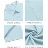 imageCOOFANDY Mens Button Down Shirts Stain Shield Dress Shirts Short Sleeve Summer Business Casual ShirtsLight Blue