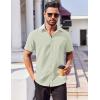 imageCOOFANDY Mens Button Down Shirts Stain Shield Dress Shirts Short Sleeve Summer Business Casual ShirtsLight Green