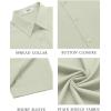 imageCOOFANDY Mens Button Down Shirts Stain Shield Dress Shirts Short Sleeve Summer Business Casual ShirtsLight Green