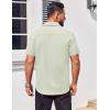 imageCOOFANDY Mens Button Down Shirts Stain Shield Dress Shirts Short Sleeve Summer Business Casual ShirtsLight Green