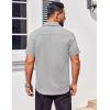 imageCOOFANDY Mens Button Down Shirts Stain Shield Dress Shirts Short Sleeve Summer Business Casual ShirtsLight Grey