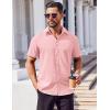 imageCOOFANDY Mens Button Down Shirts Stain Shield Dress Shirts Short Sleeve Summer Business Casual ShirtsLight Pink