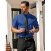 imageCOOFANDY Mens Button Down Shirts Stain Shield Dress Shirts Short Sleeve Summer Business Casual ShirtsNavy