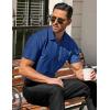 imageCOOFANDY Mens Button Down Shirts Stain Shield Dress Shirts Short Sleeve Summer Business Casual ShirtsNavy