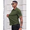 imageCOOFANDY Mens Casual Button Down Shirts Stretch Short Sleeve Business Dress Shirt with PocketArmy Green