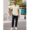 imageCOOFANDY Mens Casual Button Down Shirts Stretch Short Sleeve Business Dress Shirt with PocketBeige