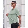 imageCOOFANDY Mens Casual Button Down Shirts Stretch Short Sleeve Business Dress Shirt with PocketLight Green