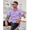 imageCOOFANDY Mens Casual Button Down Shirts Stretch Short Sleeve Business Dress Shirt with PocketLight Purple