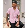 imageCOOFANDY Mens Casual Button Down Shirts Stretch Short Sleeve Business Dress Shirt with PocketPink